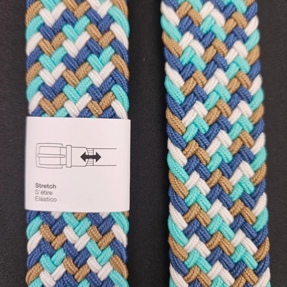 Nike Men's Size L 38-40‎ G-Flex Woven Stretch Golf Belt Green Blue S5045925A New